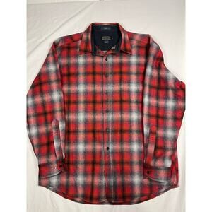 Pendleton‎ Red Virgin Wool Flannel Lodge Button Down XL